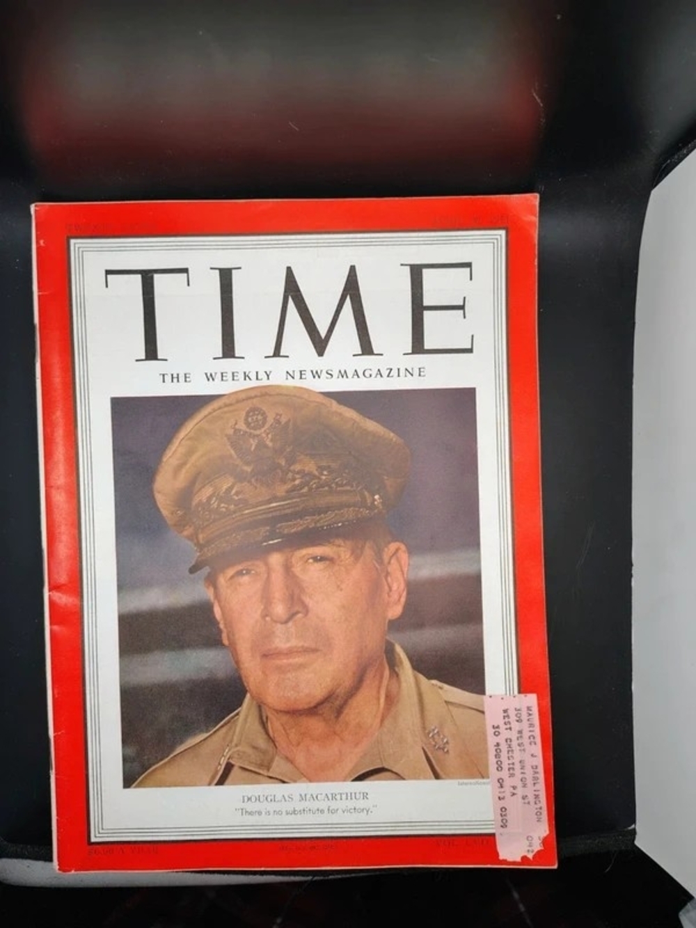Vintage original copy of TIME Magazine from April 30, 1951 (Vol. LVII No. 18).